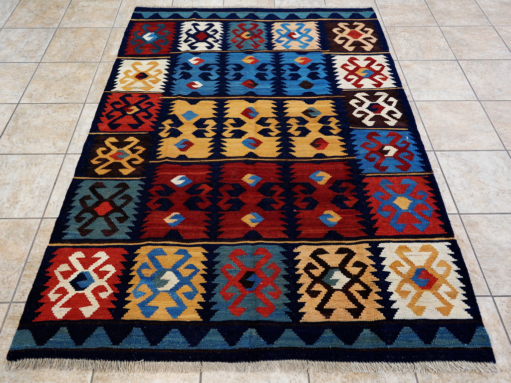 5x7 Ft Colorful Kilim Rug - Handwoven Afghan Flat Weave