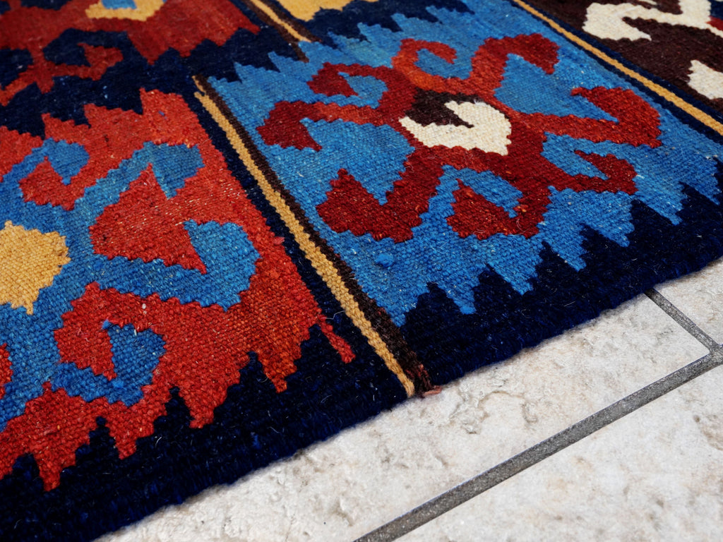 5x7 Ft Colorful Kilim Rug - Handwoven Afghan Flat Weave