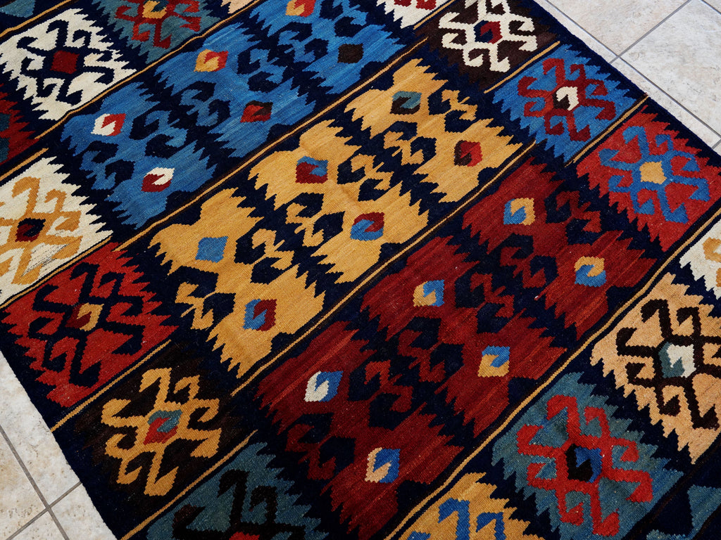 5x7 Ft Colorful Kilim Rug - Handwoven Afghan Flat Weave