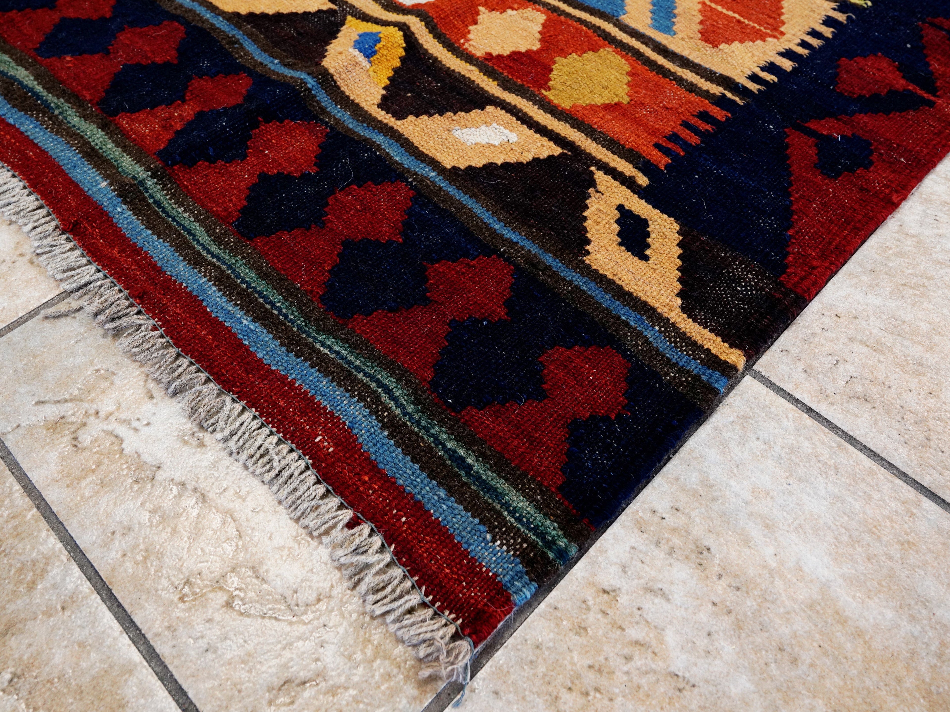 5x7 Ft Colorful Kilim Rug - Handwoven Afghan Flat Weave