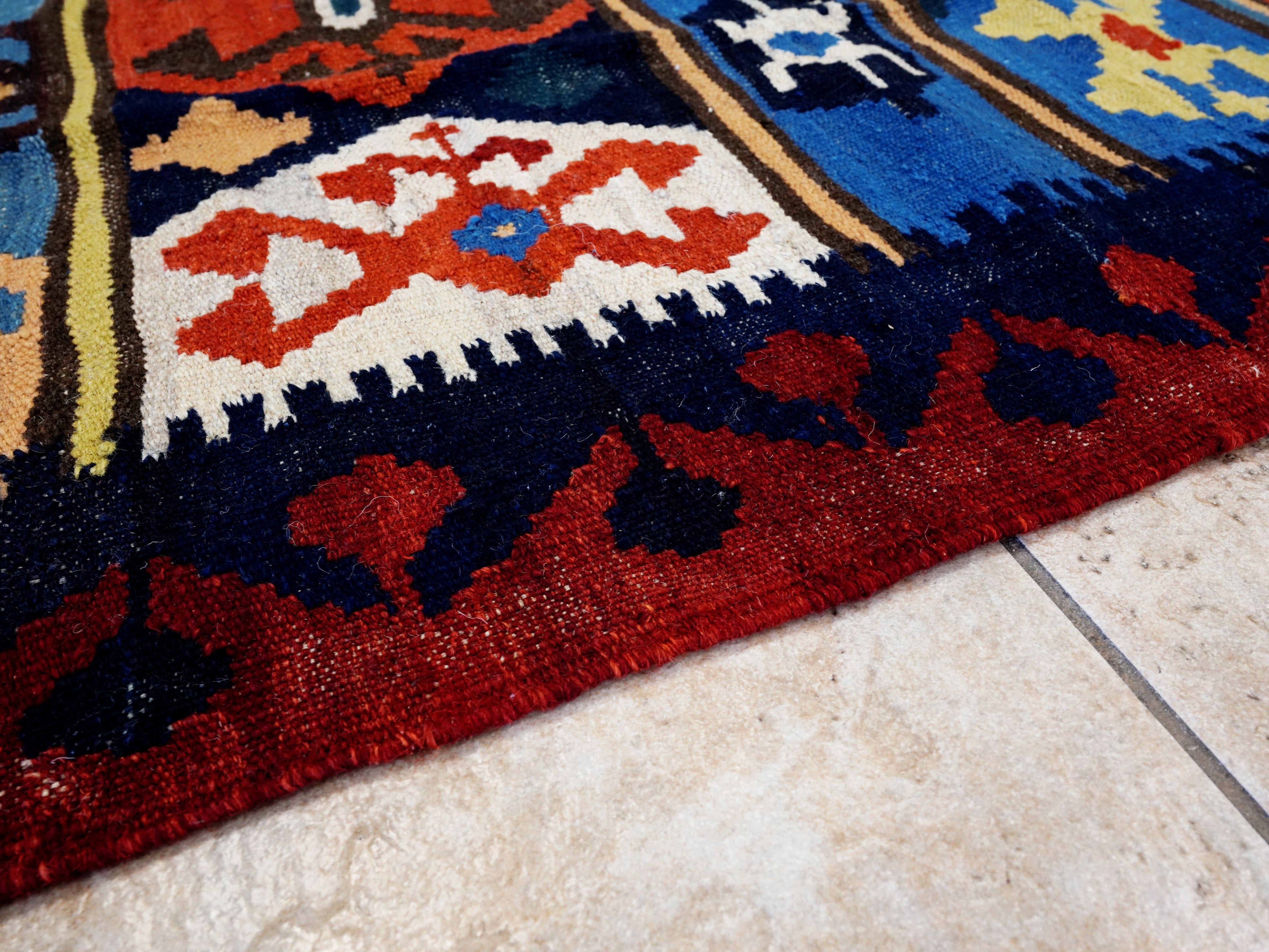5x7 Ft Colorful Kilim Rug - Handwoven Afghan Flat Weave