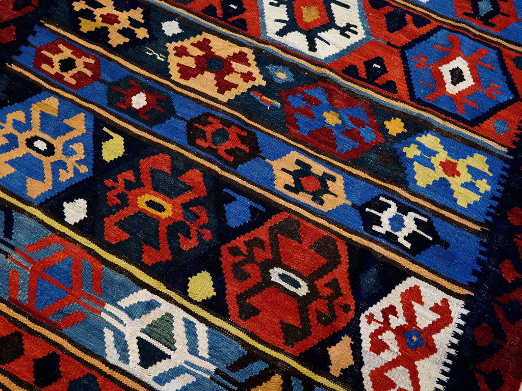 5x7 Ft Colorful Kilim Rug - Handwoven Afghan Flat Weave
