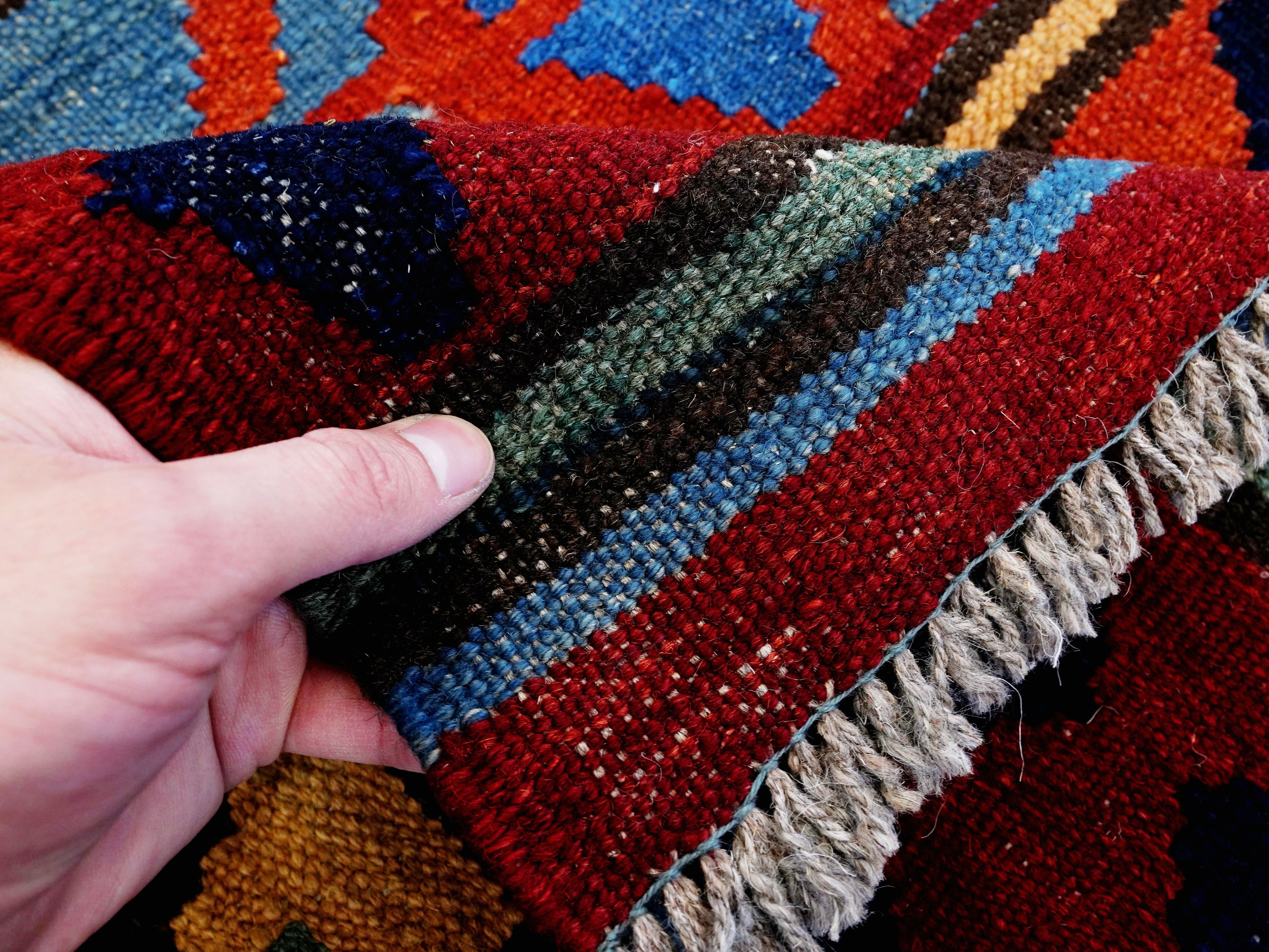 5x7 Ft Colorful Kilim Rug - Handwoven Afghan Flat Weave
