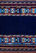 5x8 Ft Navy Blue Kilim Rug - Handwoven Tribal Flatweave
