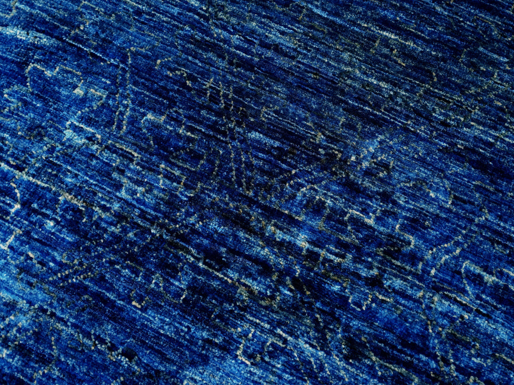 5x7 Ft Blue Gabbeh Rug - Wool Area Rug - Contemporary Design