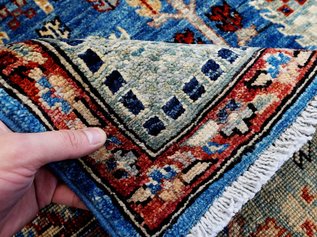 5x7 Ft Blue Serapi Rug - Ghazni Wool Oriental Rug - Floral Design