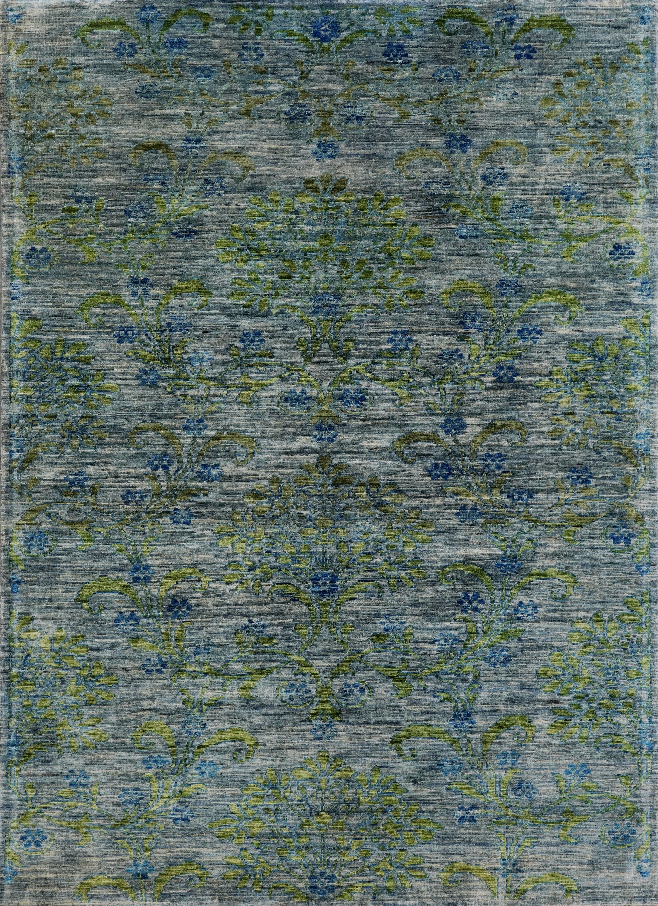 5x7 Ft Gray Green Gabbeh Rug - Area Wool Rug - Floral Design