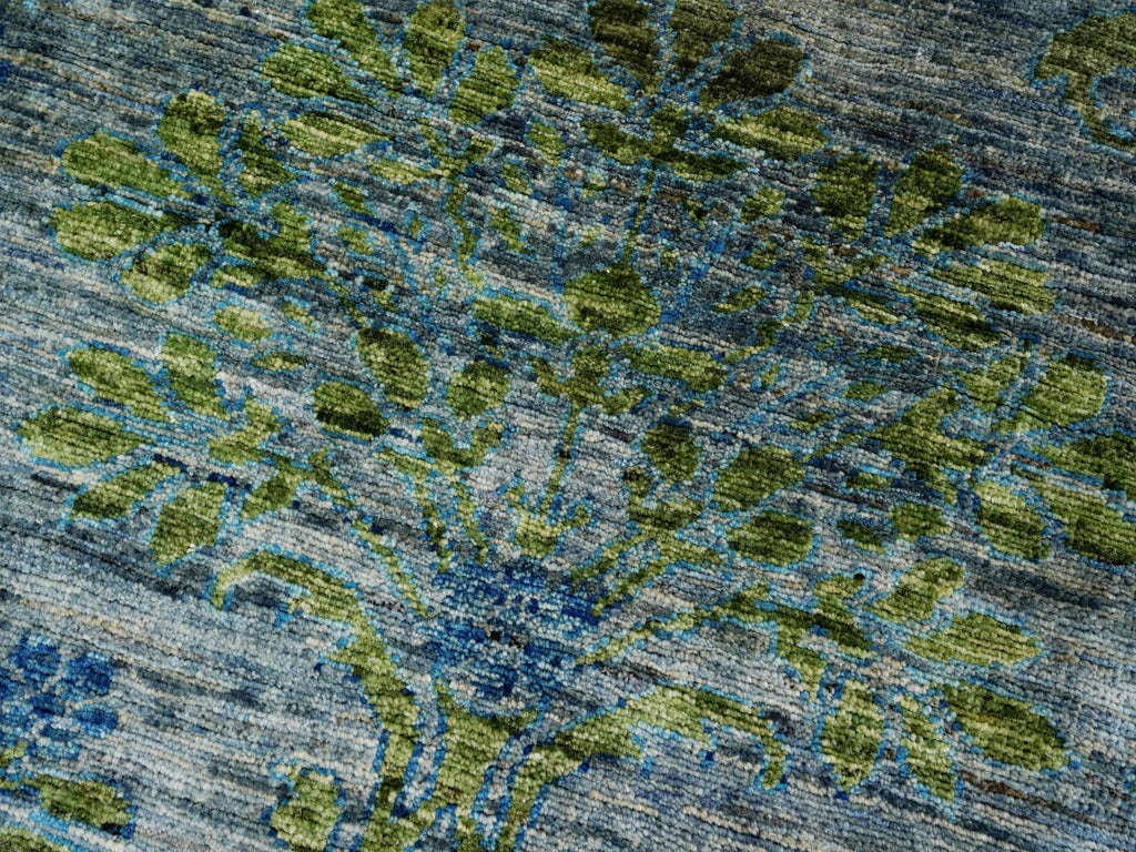5x7 Ft Gray Green Gabbeh Rug - Area Wool Rug - Floral Design