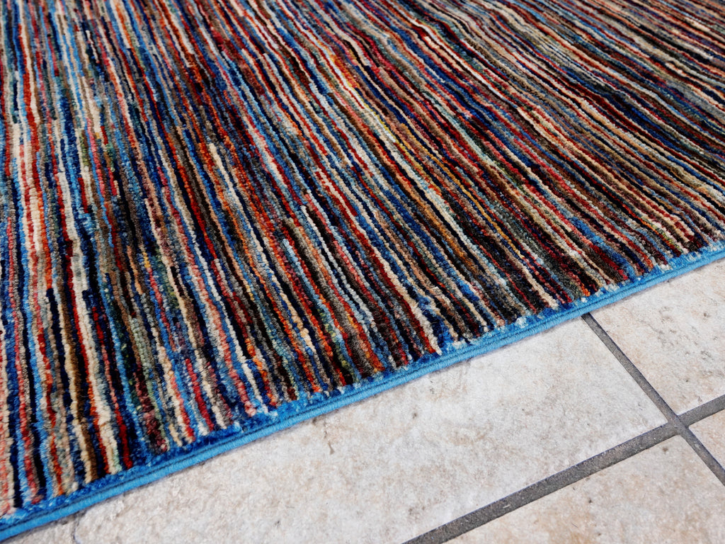 6x10 Ft Multicolor Gabbeh Rug - Afghan Wool Area Rug - Contemporary Design