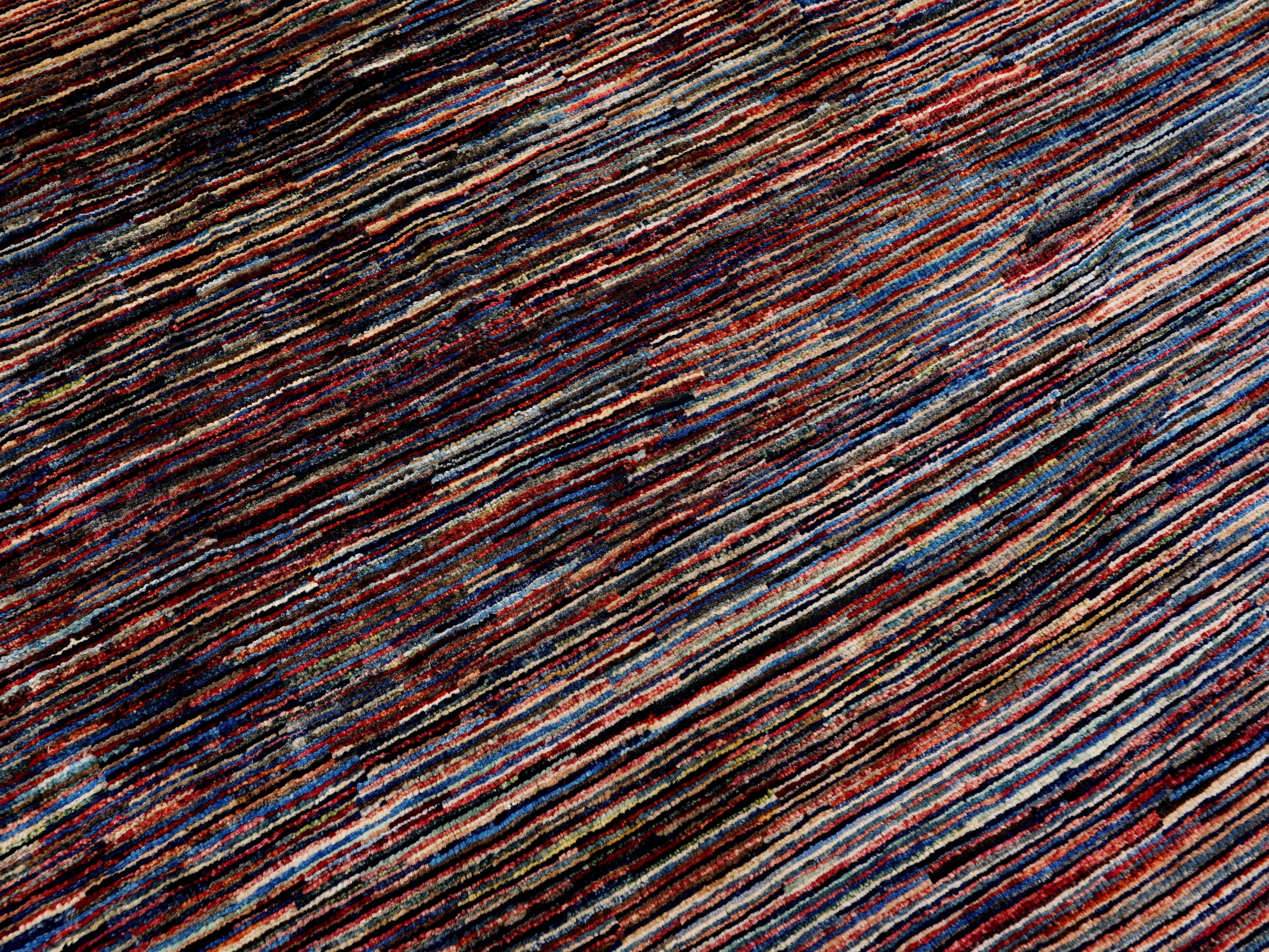 6x10 Ft Multicolor Gabbeh Rug - Afghan Wool Area Rug - Contemporary Design