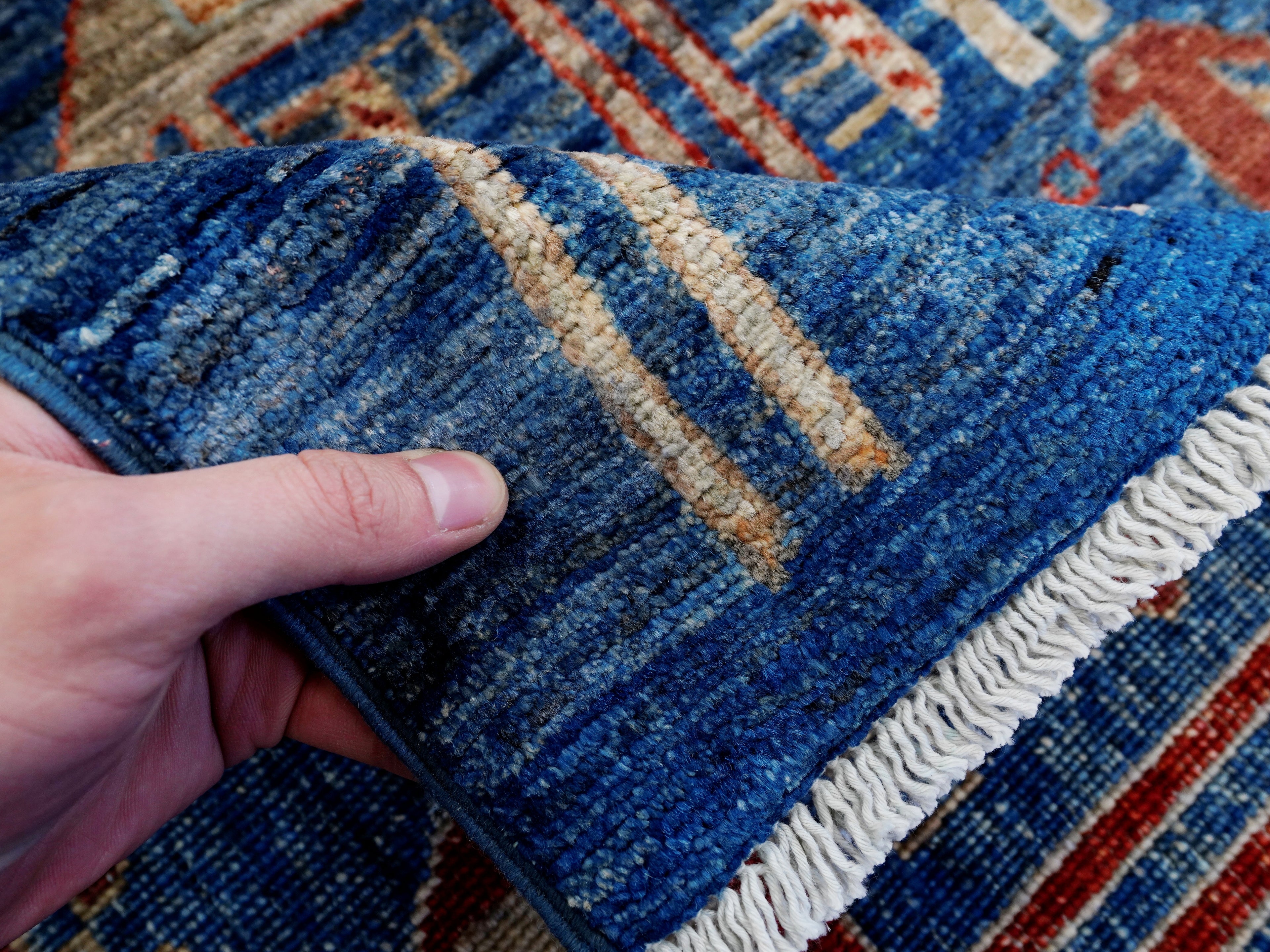 6x9 Ft Blue Camel Rug - Handmade Area Rug - Animal Design