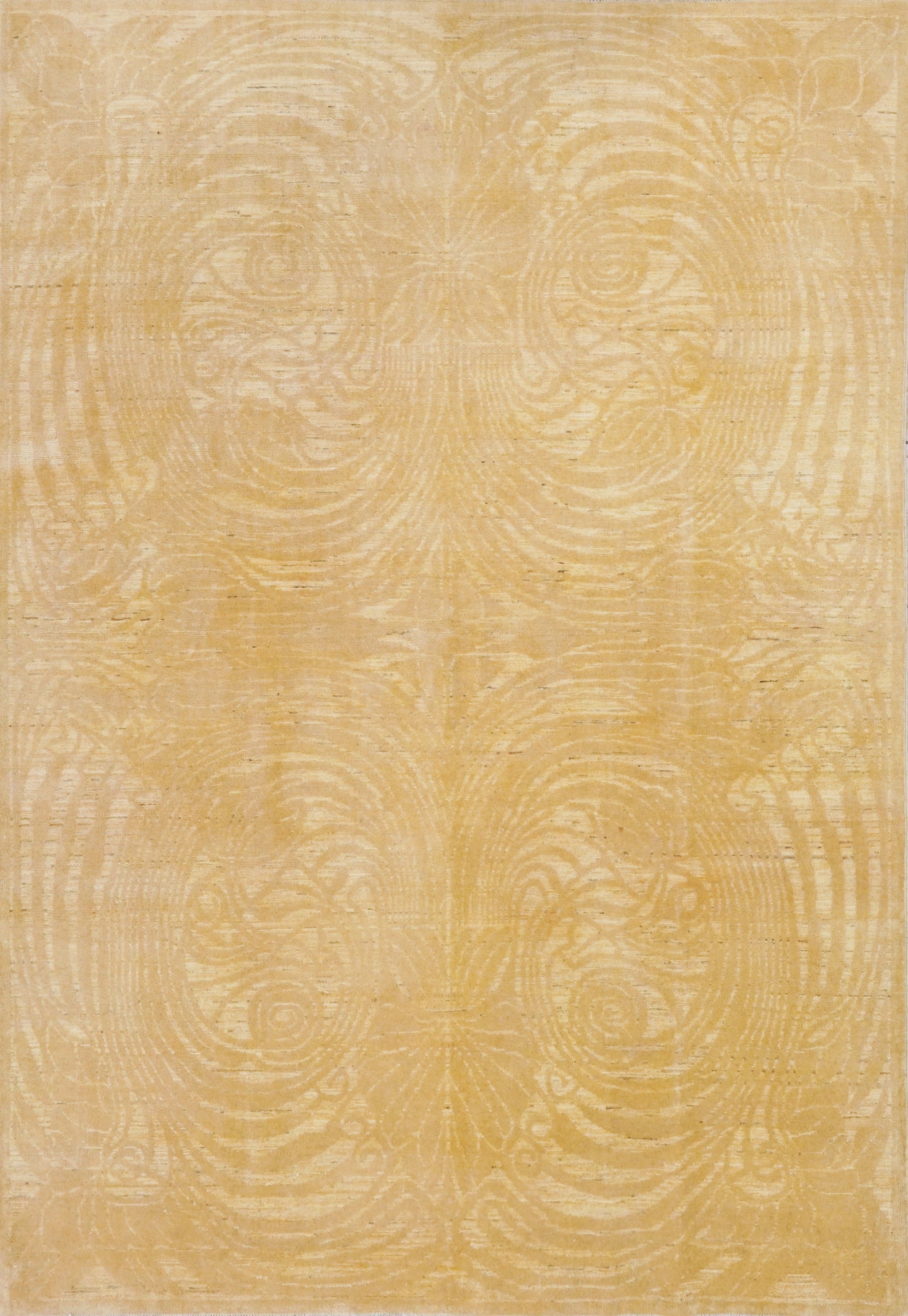 6x9 Ft Yellow Beige Gabbeh Rug - Area Wool Rug - Contemporary Design