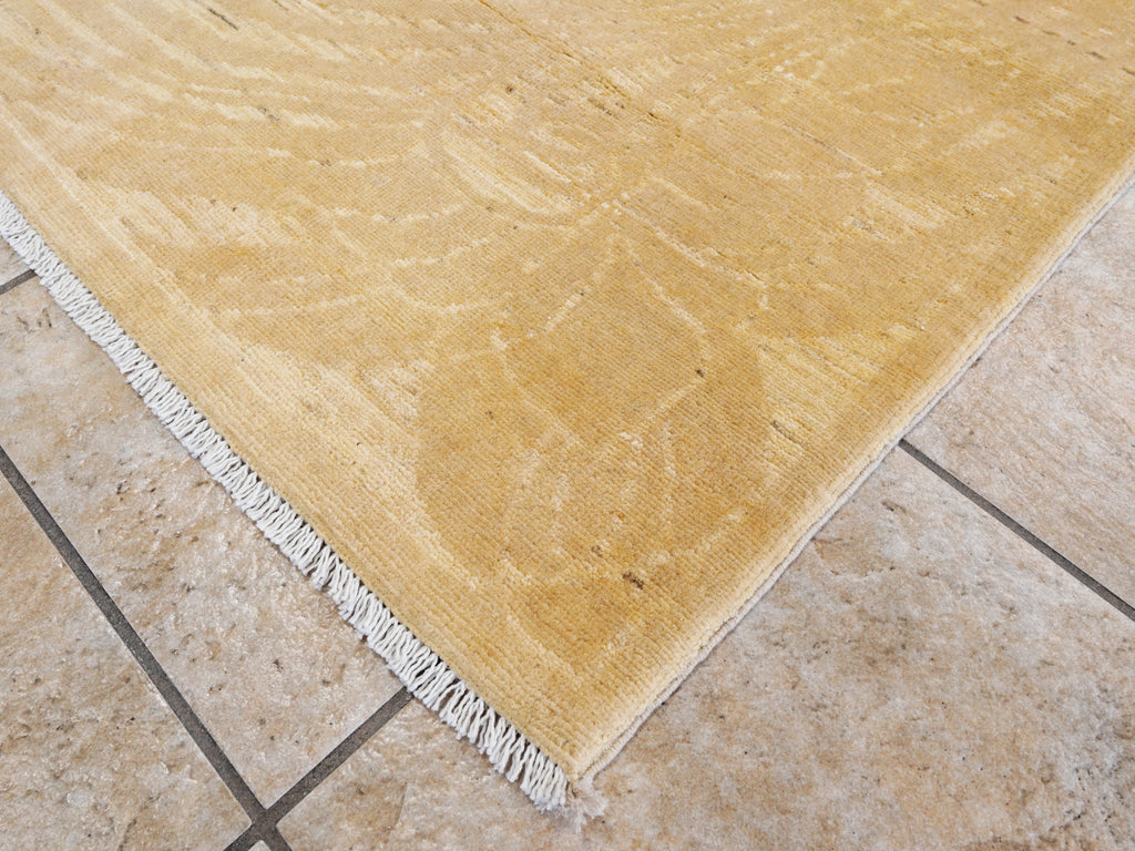 6x9 Ft Yellow Beige Gabbeh Rug - Area Wool Rug - Contemporary Design