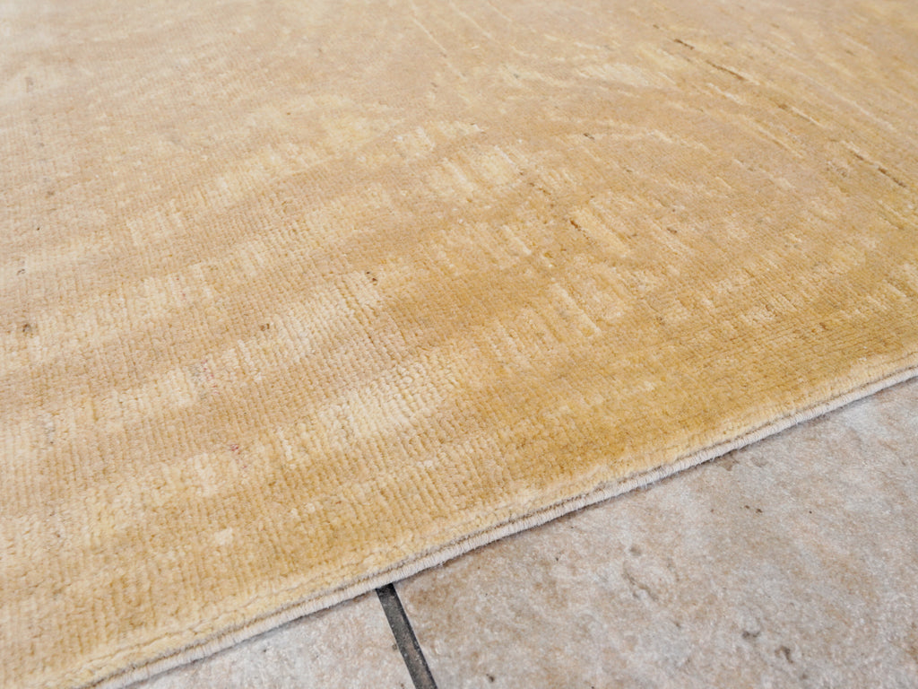 6x9 Ft Yellow Beige Gabbeh Rug - Area Wool Rug - Contemporary Design