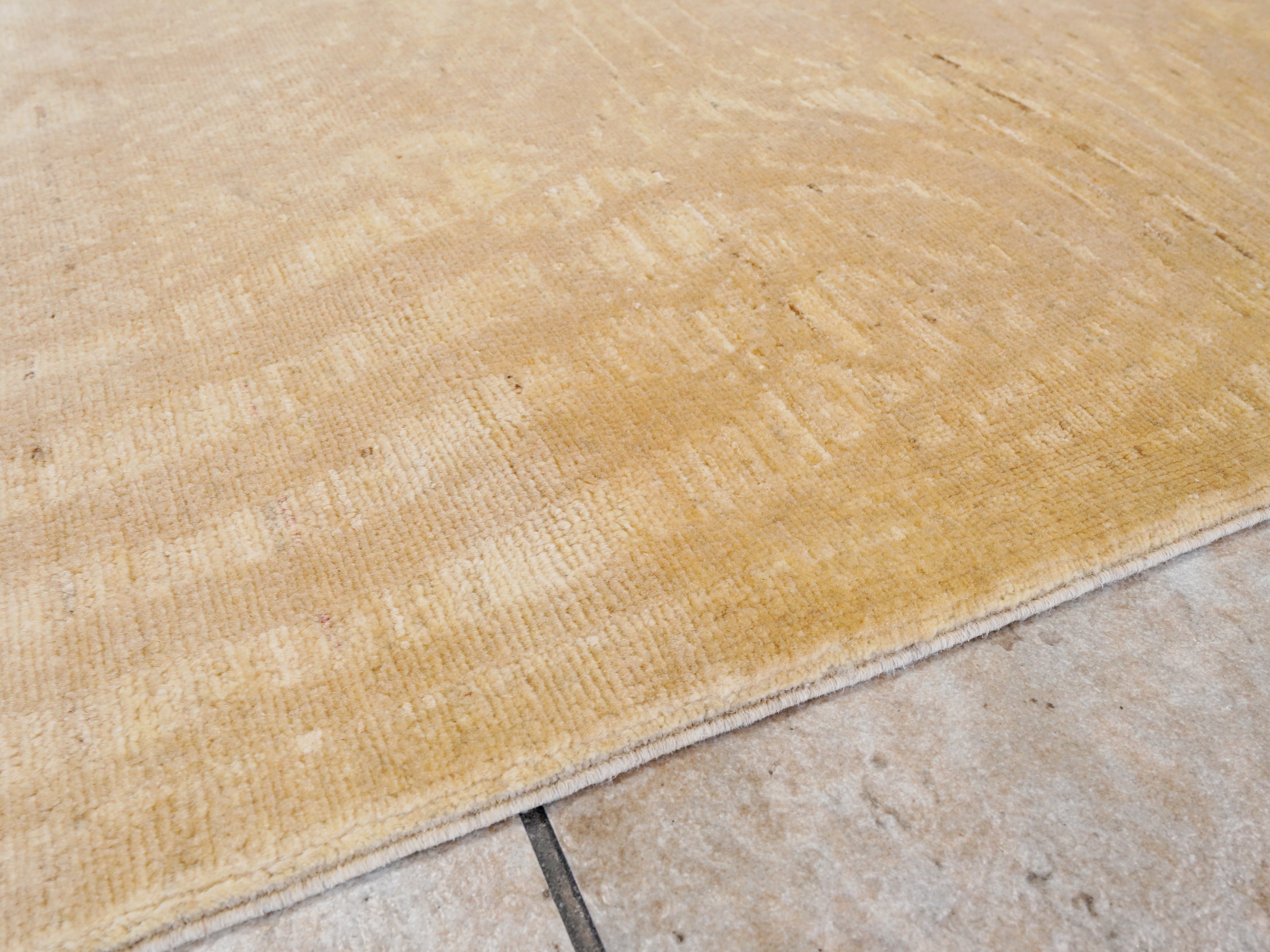 6x9 Ft Yellow Beige Gabbeh Rug - Area Wool Rug - Contemporary Design