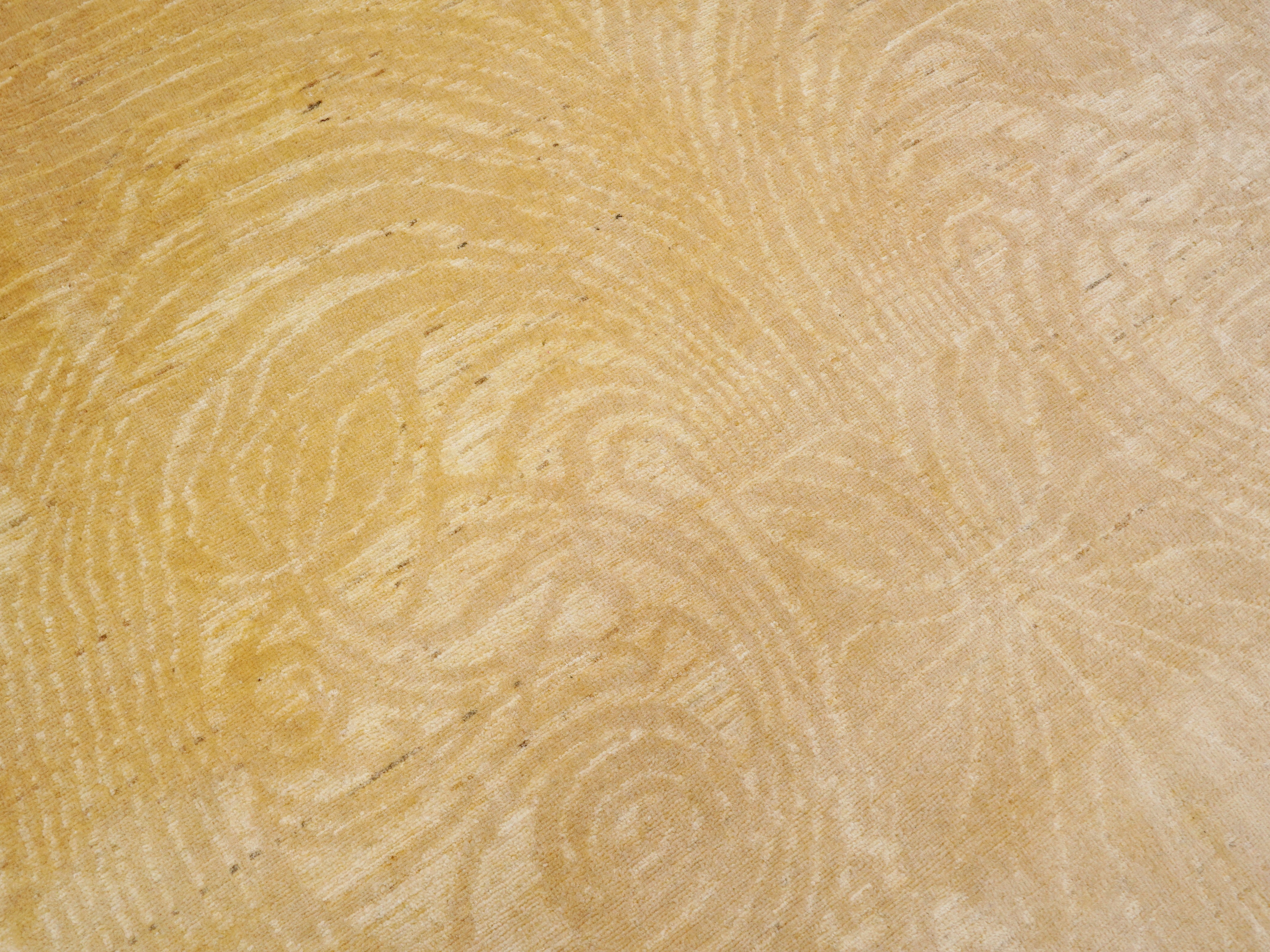 6x9 Ft Yellow Beige Gabbeh Rug - Area Wool Rug - Contemporary Design