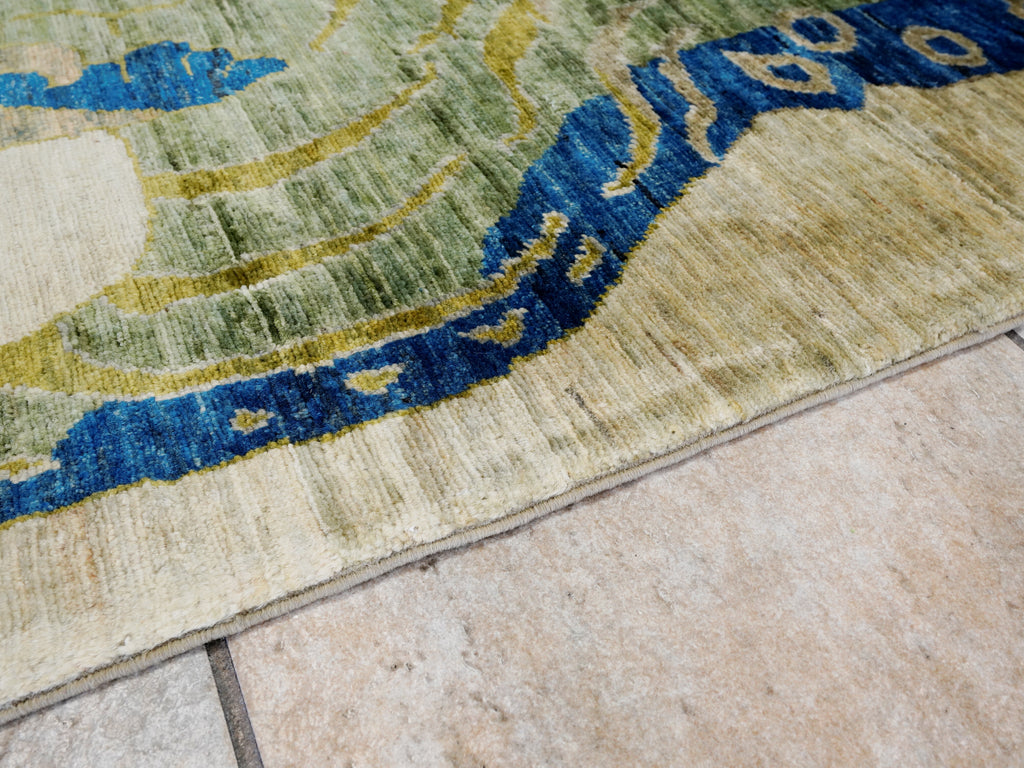 4x6 Ft Green Tiger Rug - Hand Knotted Wool Rug