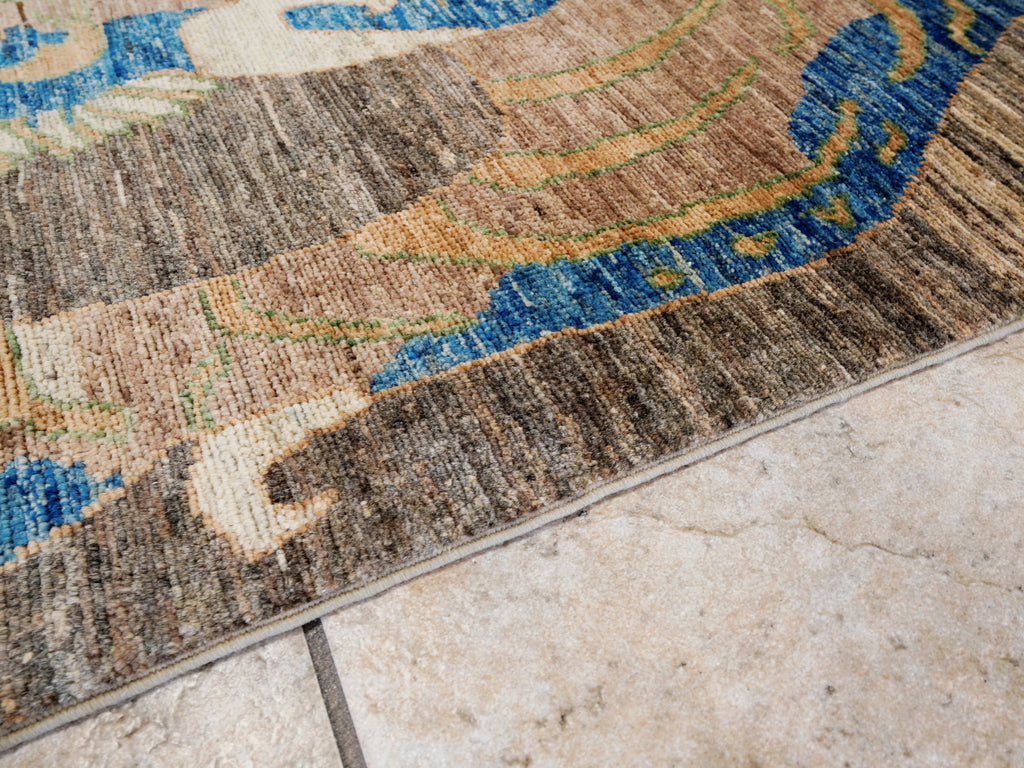 4x6 Ft Neutral Tiger Rug - Hand Knotted Wool Rug