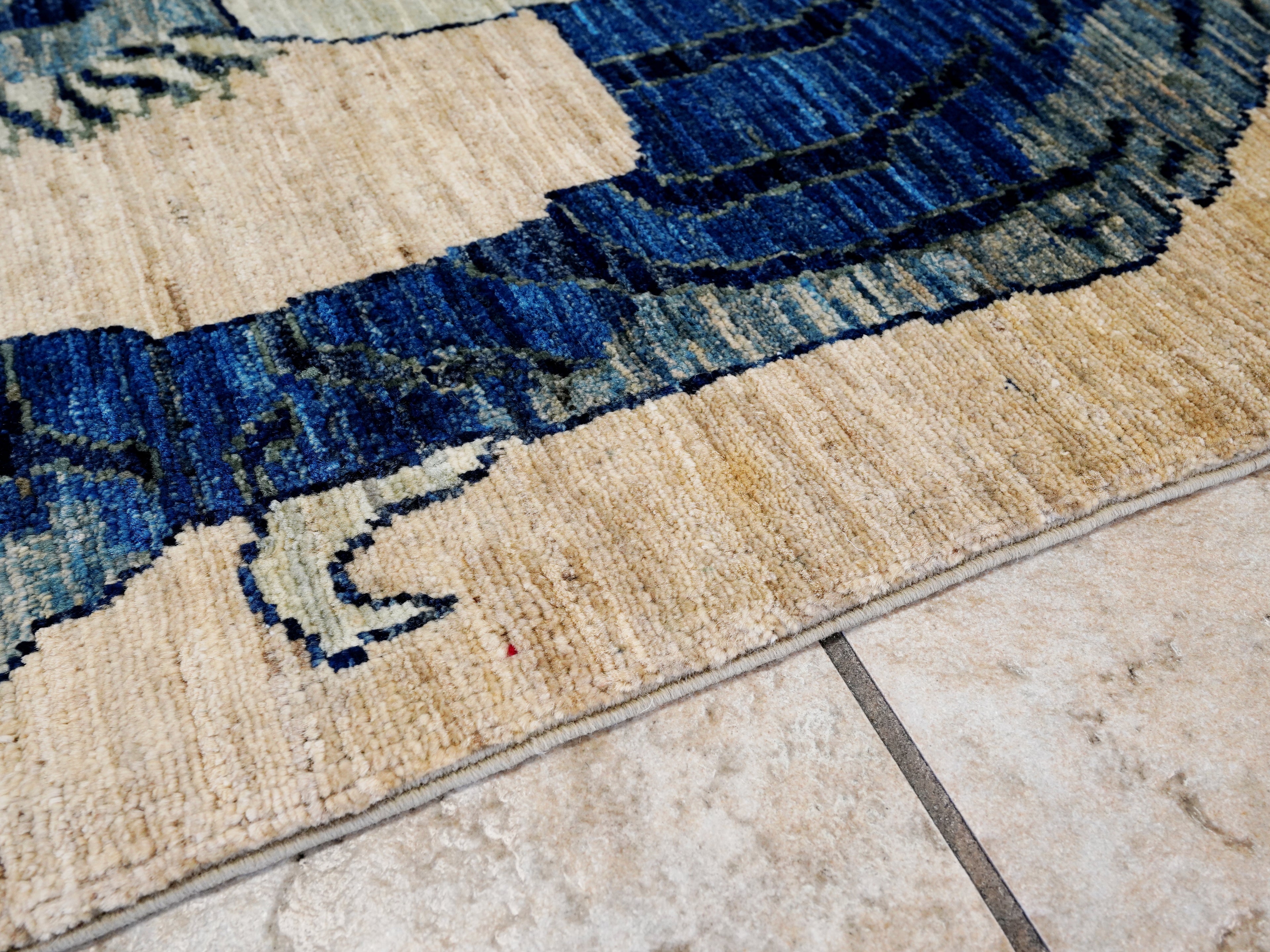 4x6 Ft Blue Tiger Rug - Hand Knotted Wool Rug