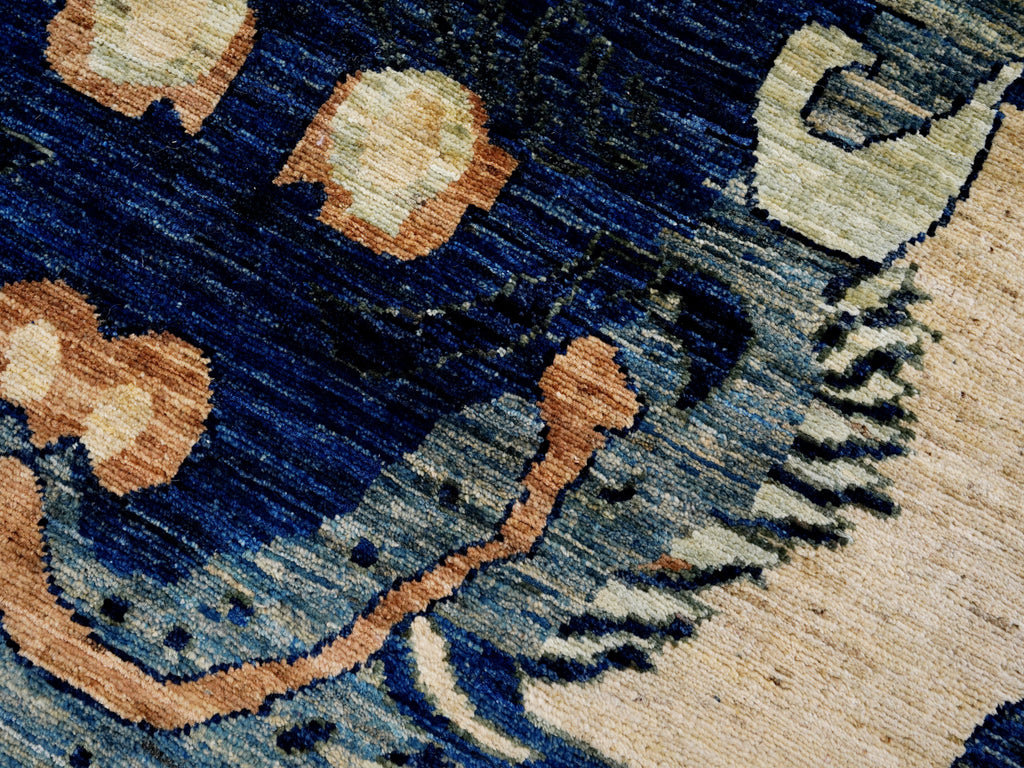 4x6 Ft Blue Tiger Rug - Hand Knotted Wool Rug