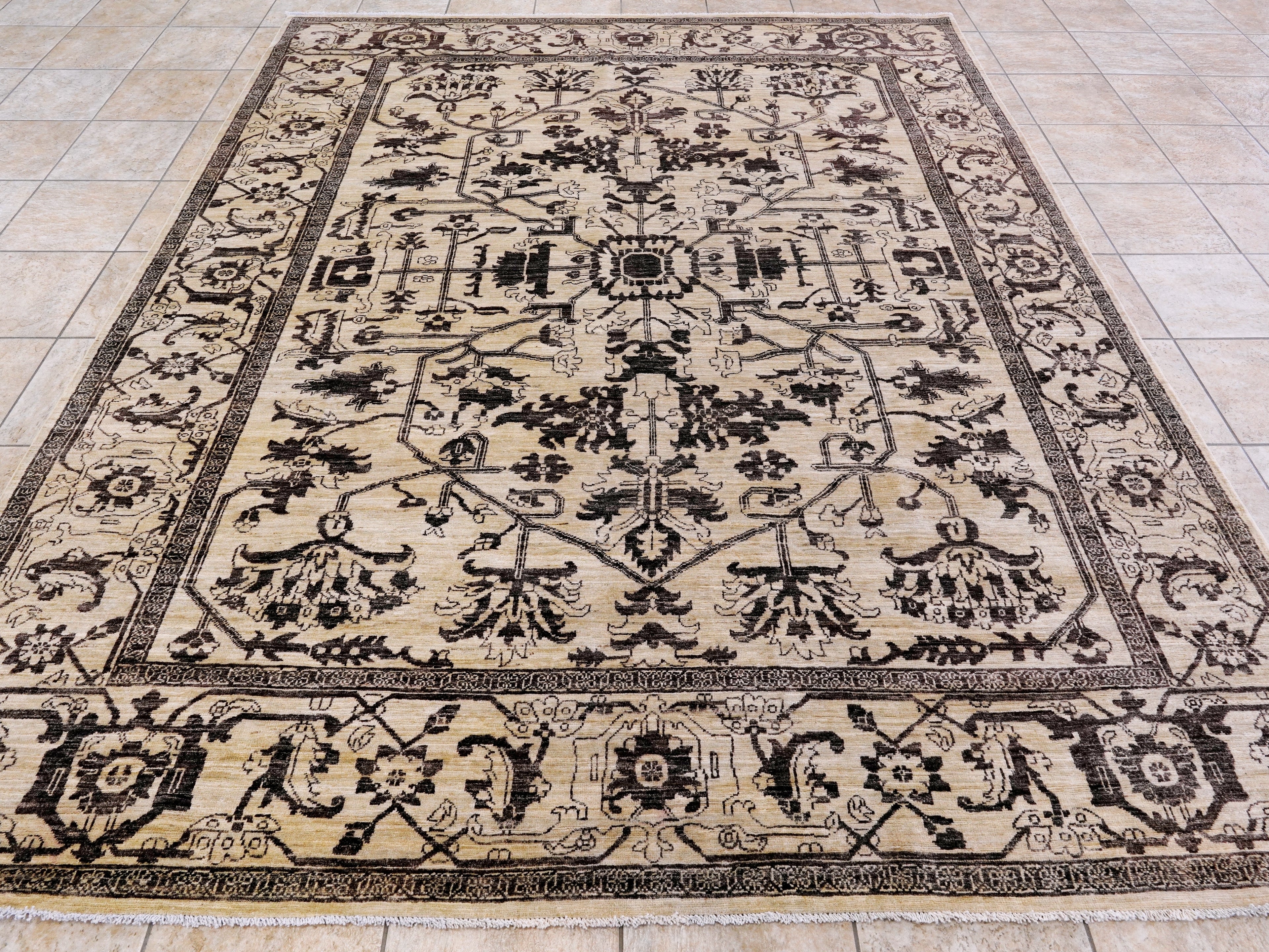 8x10 Ft Beige Bidjar Rug - Hand Knotted Oriental Rug