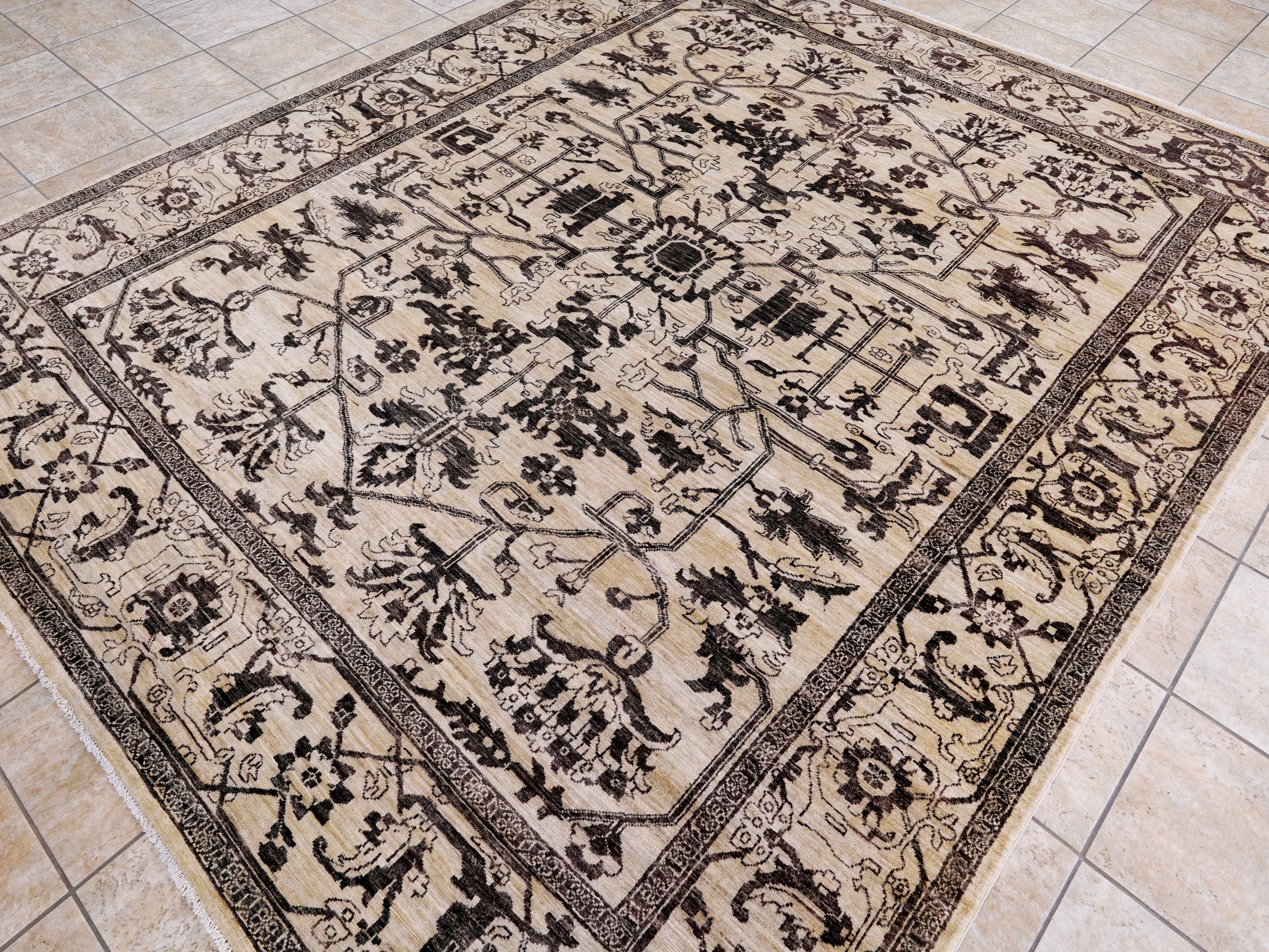 8x10 Ft Beige Bidjar Rug - Hand Knotted Oriental Rug