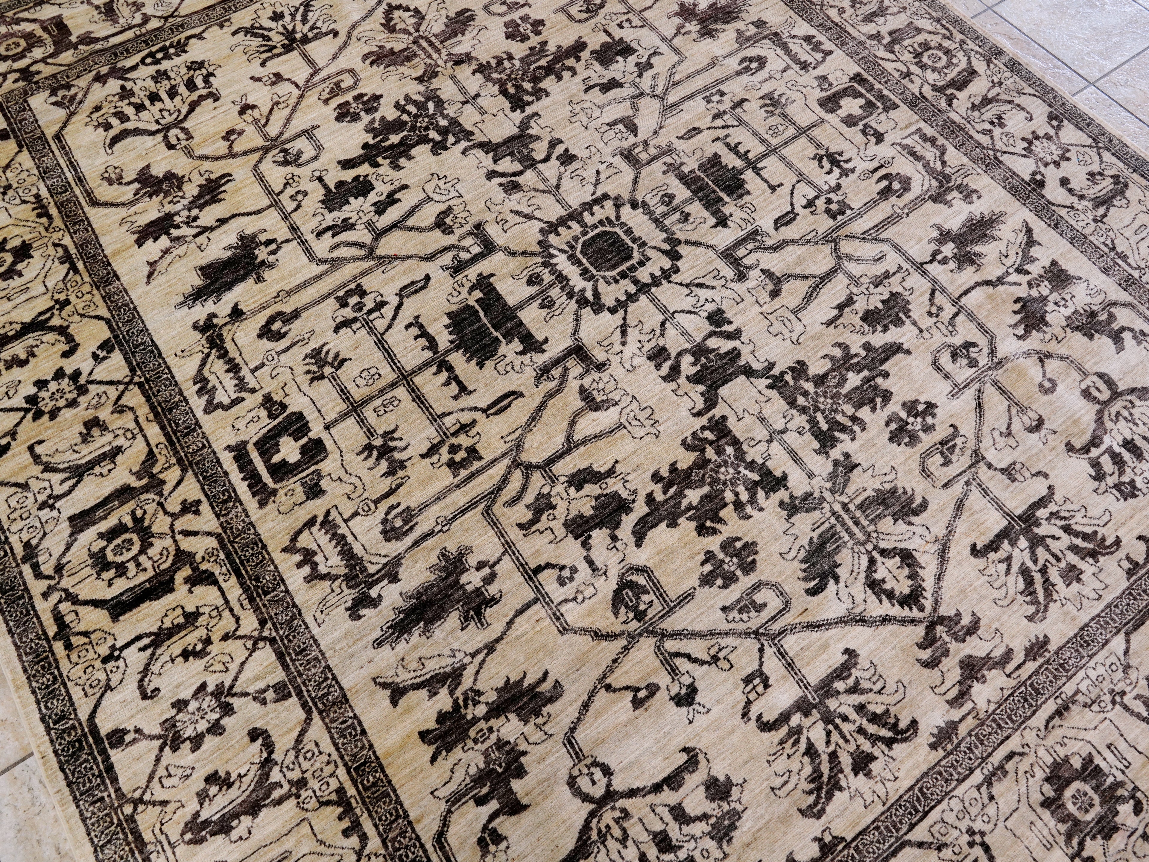 8x10 Ft Beige Bidjar Rug - Hand Knotted Oriental Rug