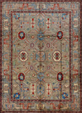 9x12 Ft Brown Oriental Rug - Hand Knotted Traditional Afghan Rug