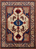 9x12 Ft Red & Beige Afghan Rug - Hand Knotted Traditional Rug
