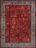 9x12 Ft Red Afghan Rug - Hand Knotted Traditional Rug