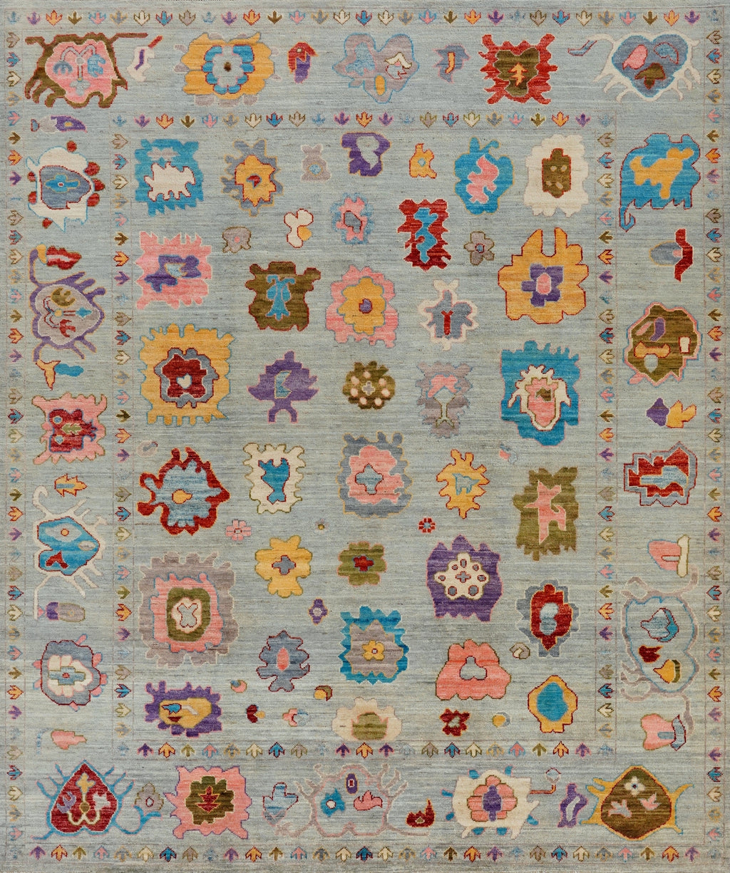 8x10 Ft Colorful Oushak Rug - Afghan Oriental Rug