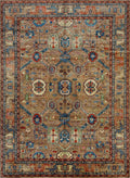 10x14 Ft Brown Oriental Rug - Hand Knotted Afghan Wool Rug