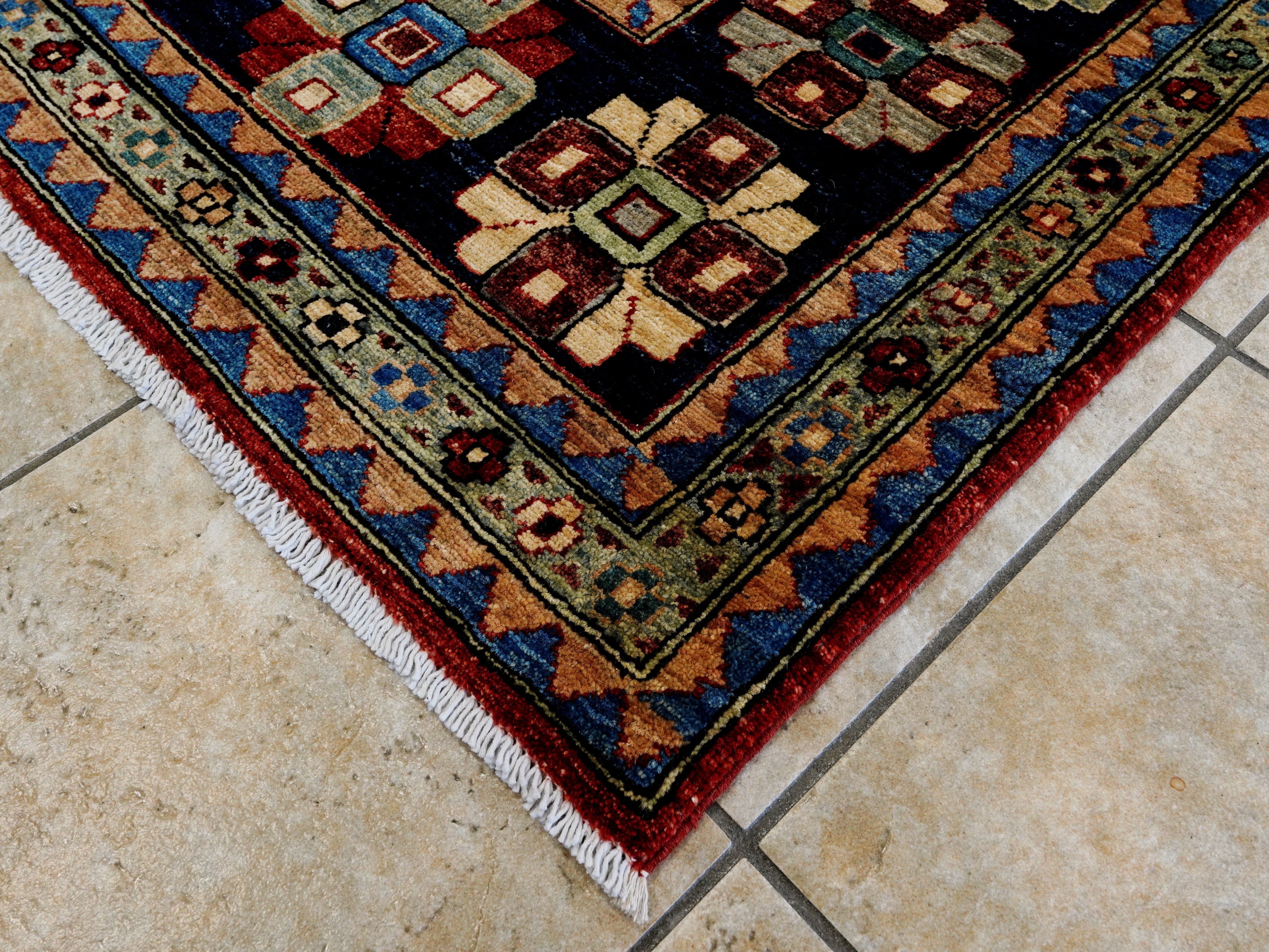10x14 Ft Red Oriental Rug - Hand Knotted Afghan Wool Rug