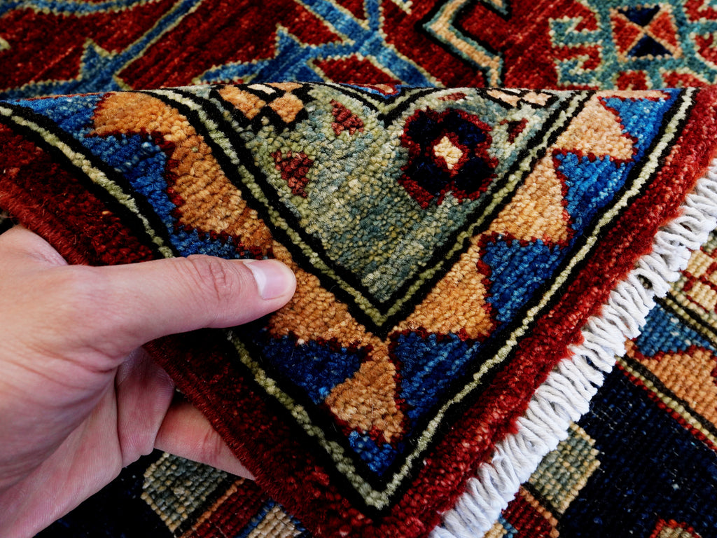 10x14 Ft Red Oriental Rug - Hand Knotted Afghan Wool Rug