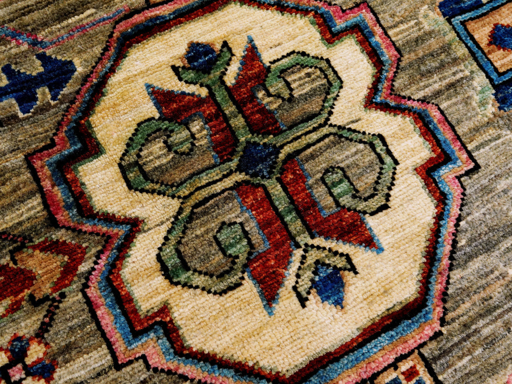8x10 Ft Brown Oriental Rug - Hand Knotted Afghan Rug