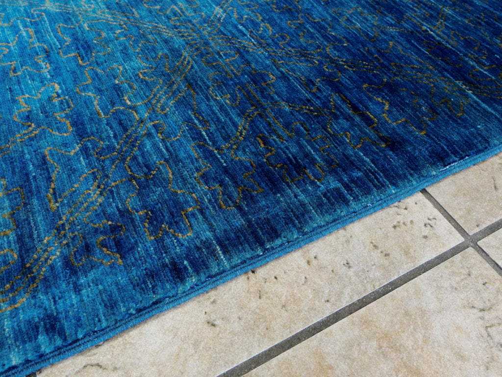 8x10 Ft Blue Gabbeh Rug - Hand Knotted Afghan Rug