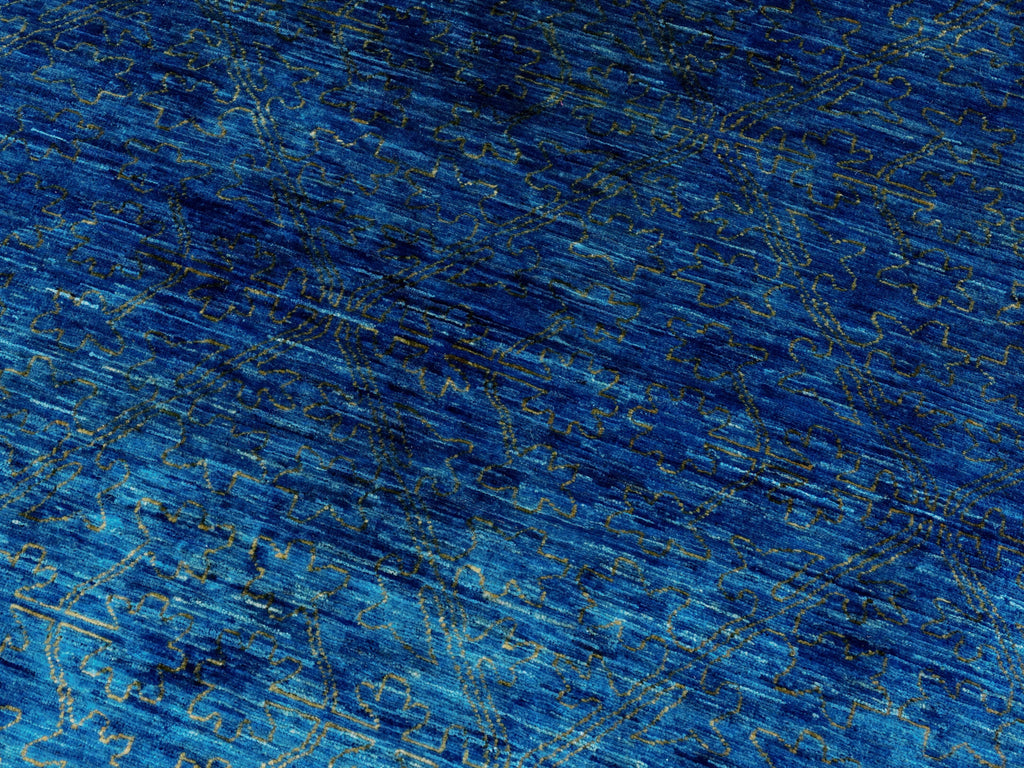 8x10 Ft Blue Gabbeh Rug - Hand Knotted Afghan Rug
