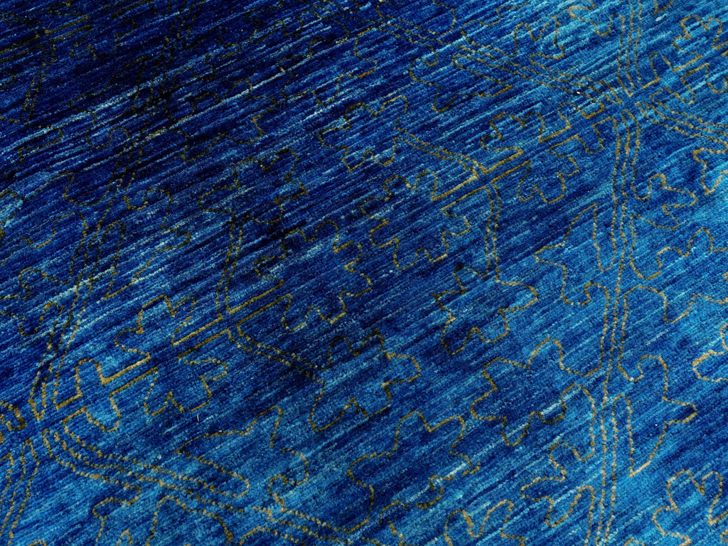 8x10 Ft Blue Gabbeh Rug - Hand Knotted Afghan Rug