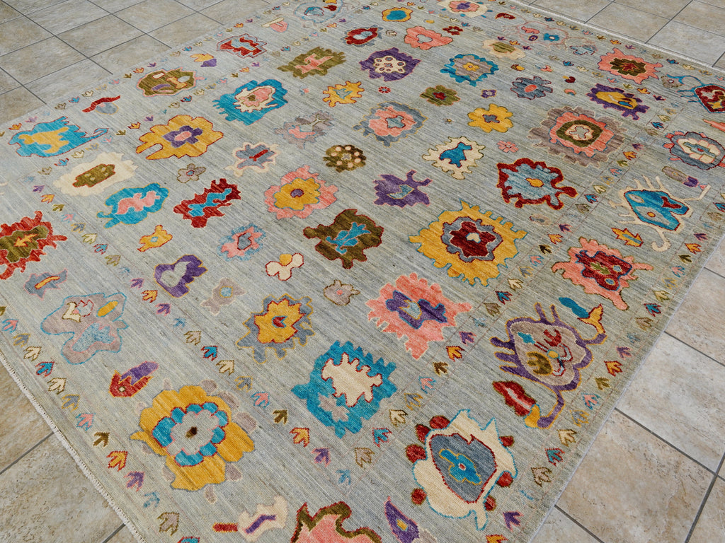 8x10 Ft Colorful Oushak Rug - Afghan Oriental Rug