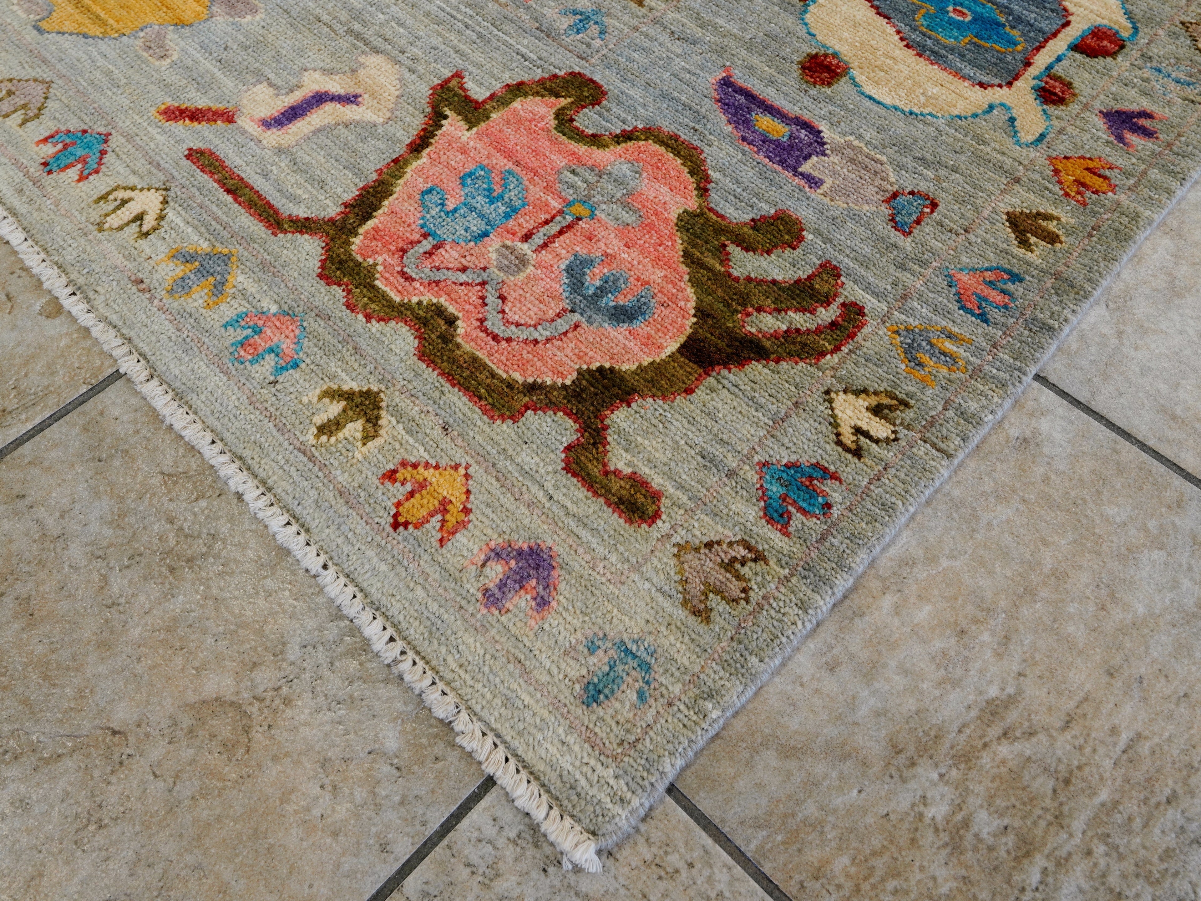 8x10 Ft Colorful Oushak Rug - Afghan Oriental Rug