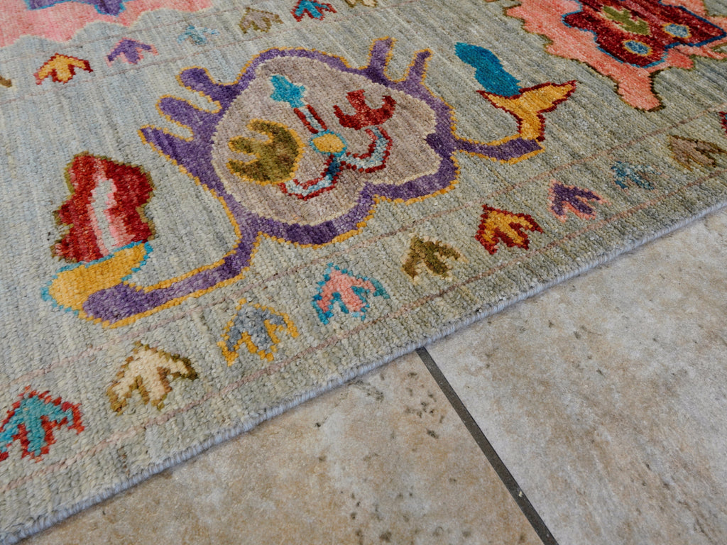 8x10 Ft Colorful Oushak Rug - Afghan Oriental Rug