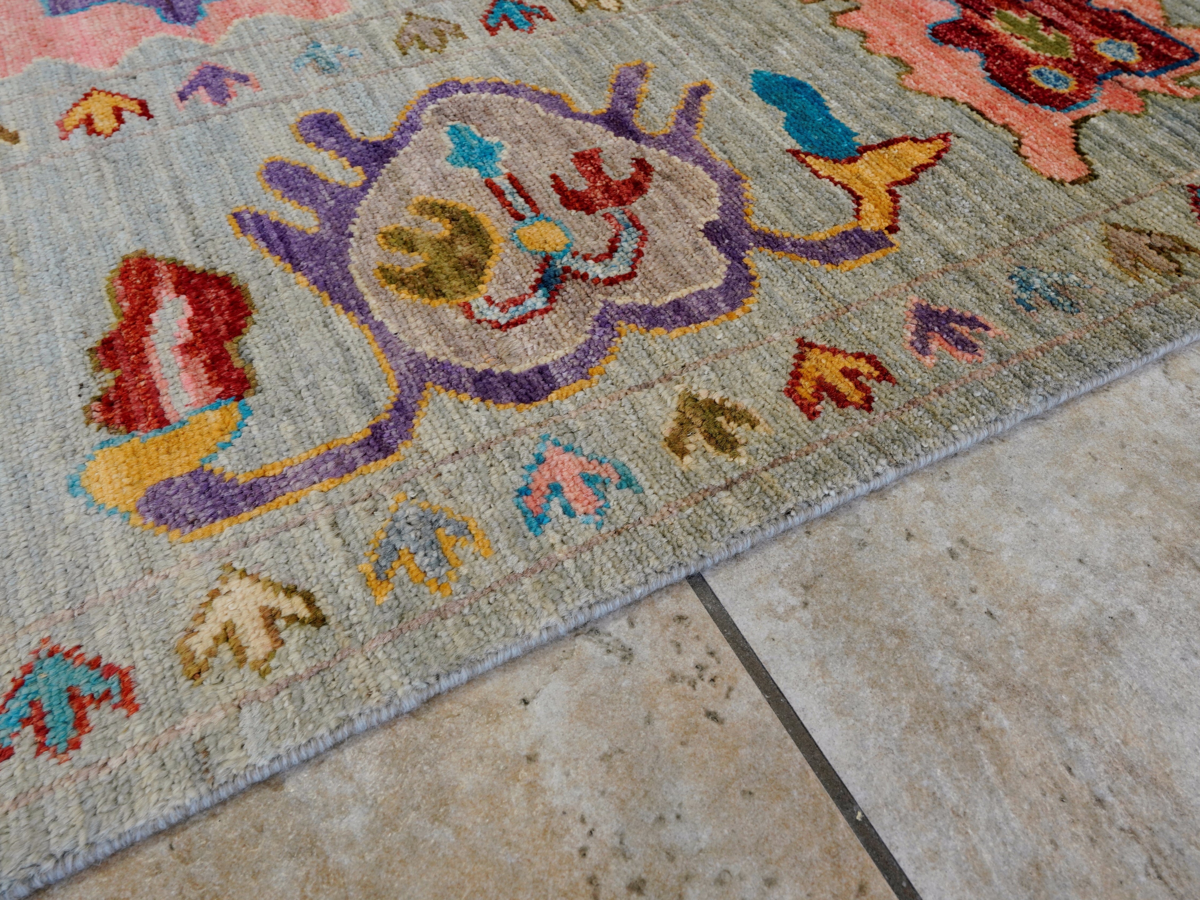 8x10 Ft Colorful Oushak Rug - Afghan Oriental Rug