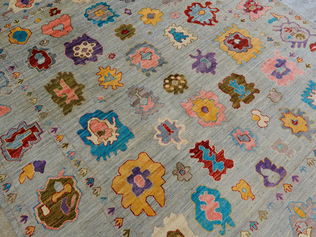 8x10 Ft Colorful Oushak Rug - Afghan Oriental Rug