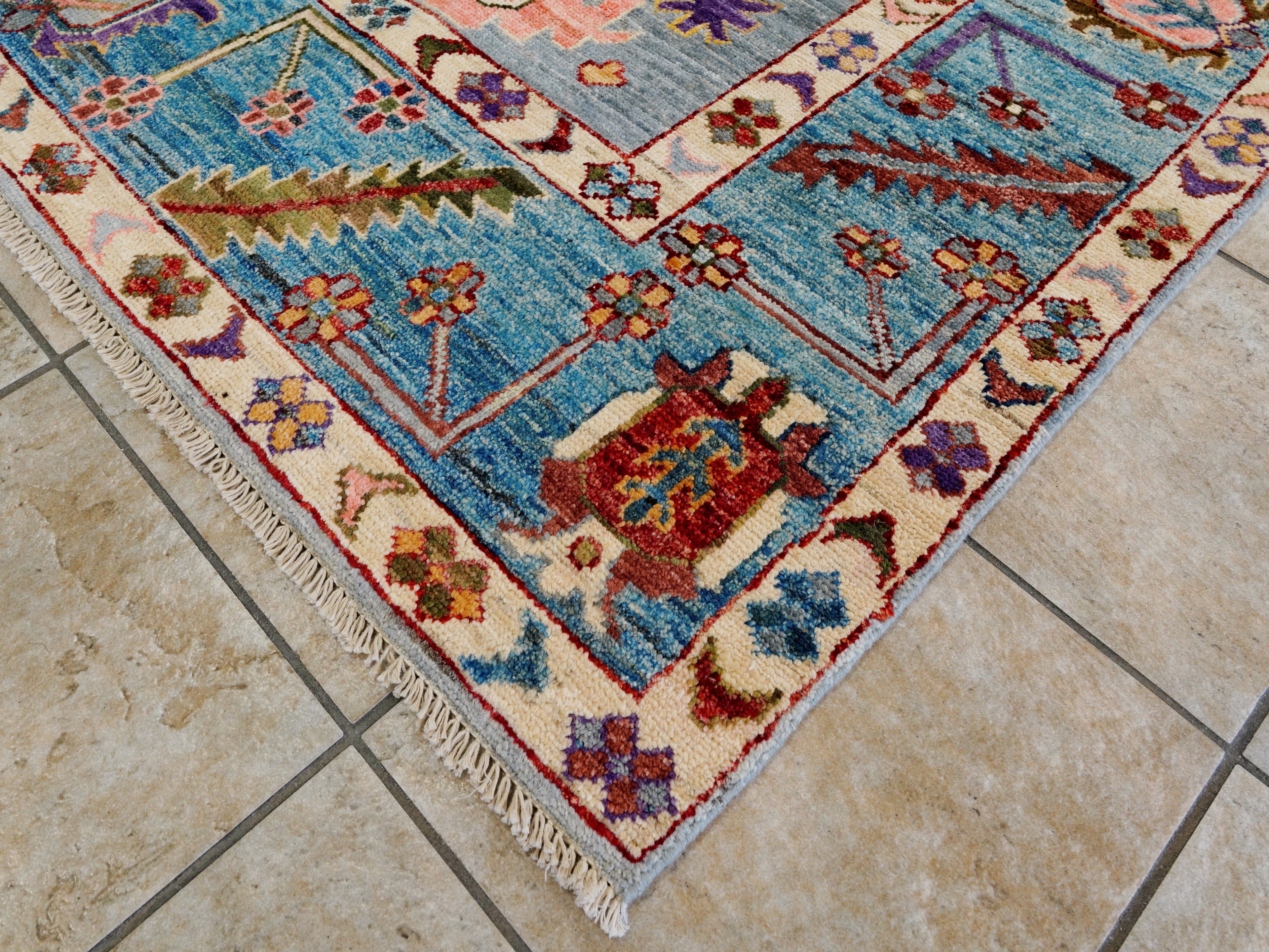 8x10 Ft Blue & Gray Oushak Rug - Afghan Hand Knotted Area Rug