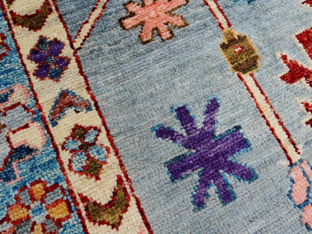 8x10 Ft Blue & Gray Oushak Rug - Afghan Hand Knotted Area Rug