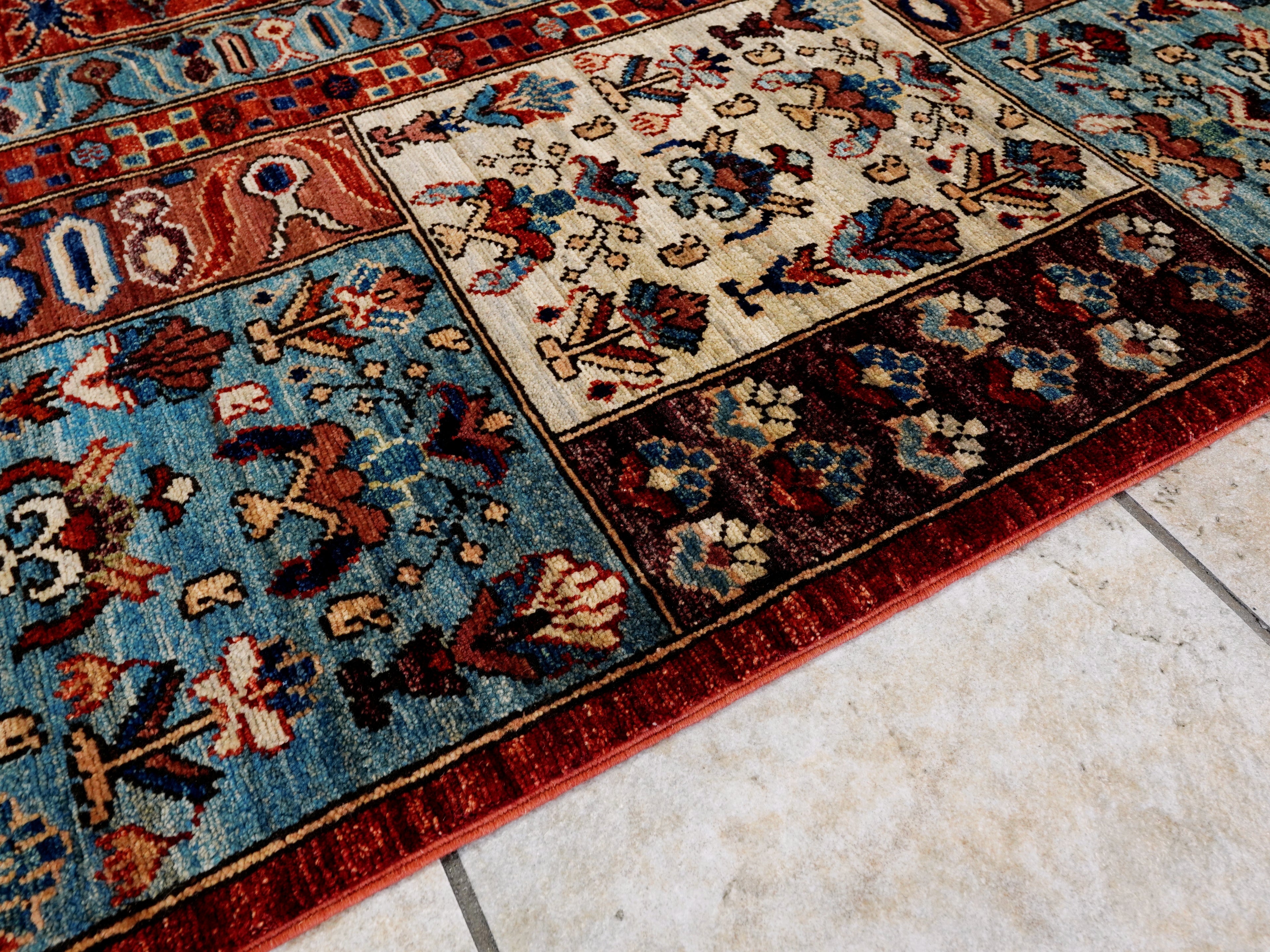 10x12 Ft Red Afghan Rug - Hand Knotted Traditional Rug