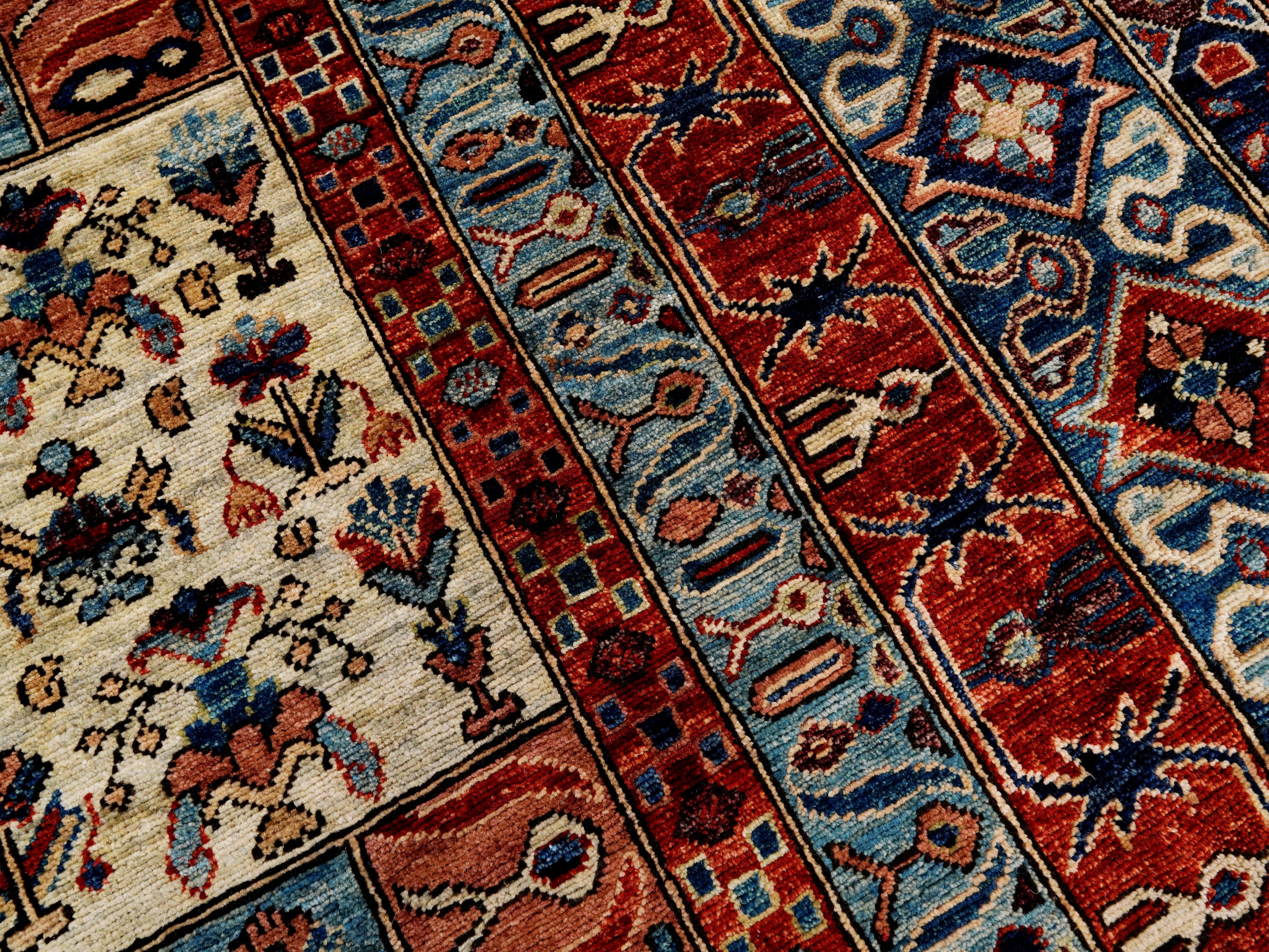 10x12 Ft Red Afghan Rug - Hand Knotted Traditional Rug