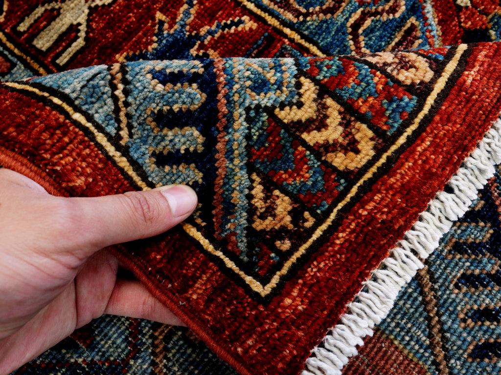 10x12 Ft Red Afghan Rug - Hand Knotted Traditional Rug