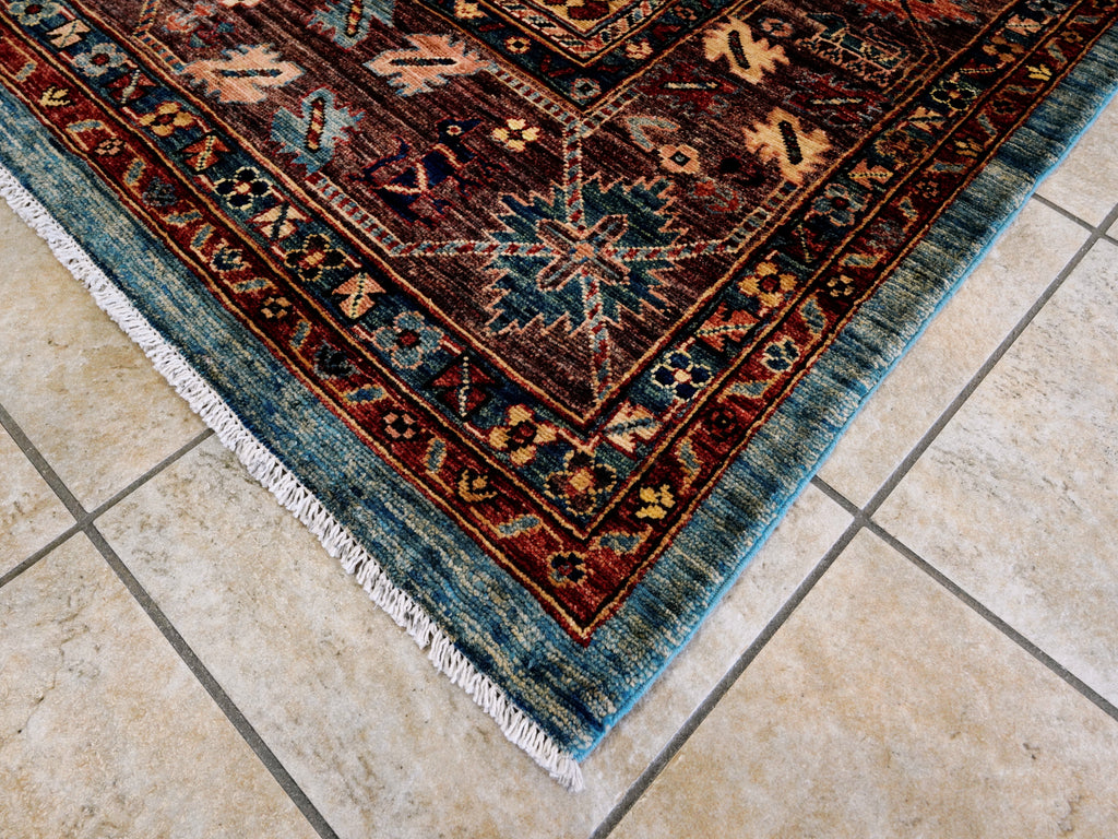 9x12 Ft Blue Kazak Rug - Hand Knotted Traditional Rug