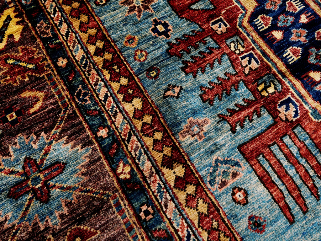 9x12 Ft Blue Kazak Rug - Hand Knotted Traditional Rug